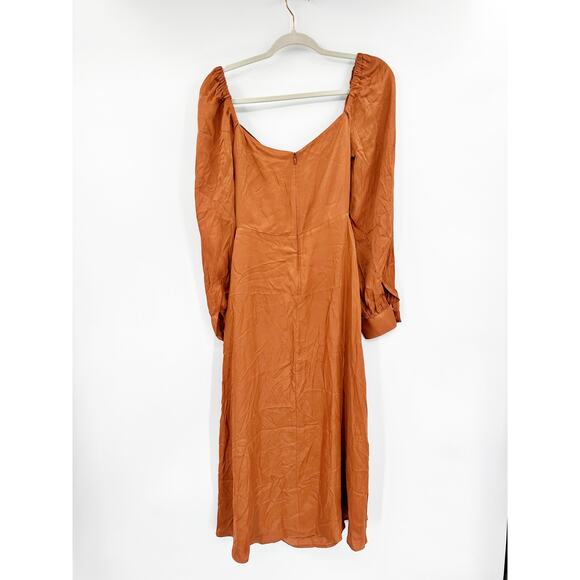 Farm Rio Caramel Brown Cut Out Maxi Dress Size S NWT - Picture 3 of 5